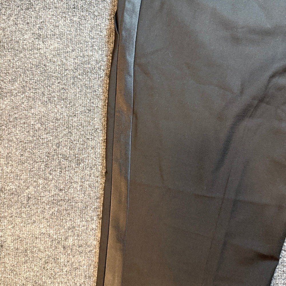 Lauren Ralph Lauren Black Wool Blend Tuxedo Dress Pants Satin Stripe Size 12 - Picture 15 of 16